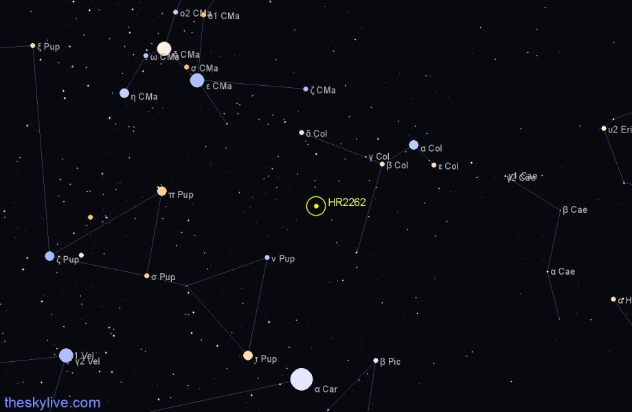 Finder chart HR2262 star