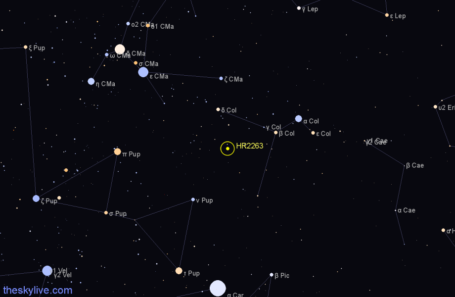 Finder chart HR2263 star