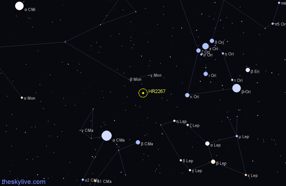 Finder chart HR2267 star
