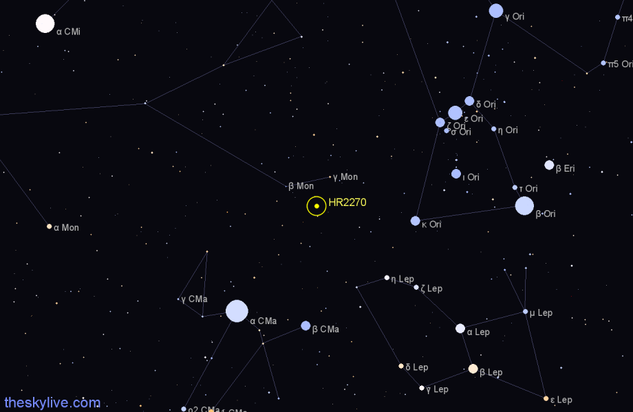 Finder chart HR2270 star