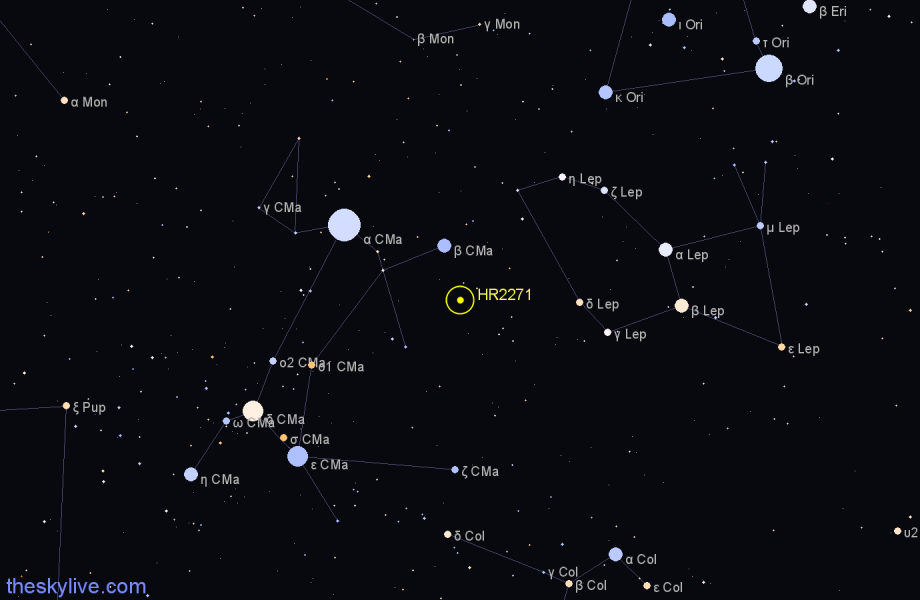 Finder chart HR2271 star