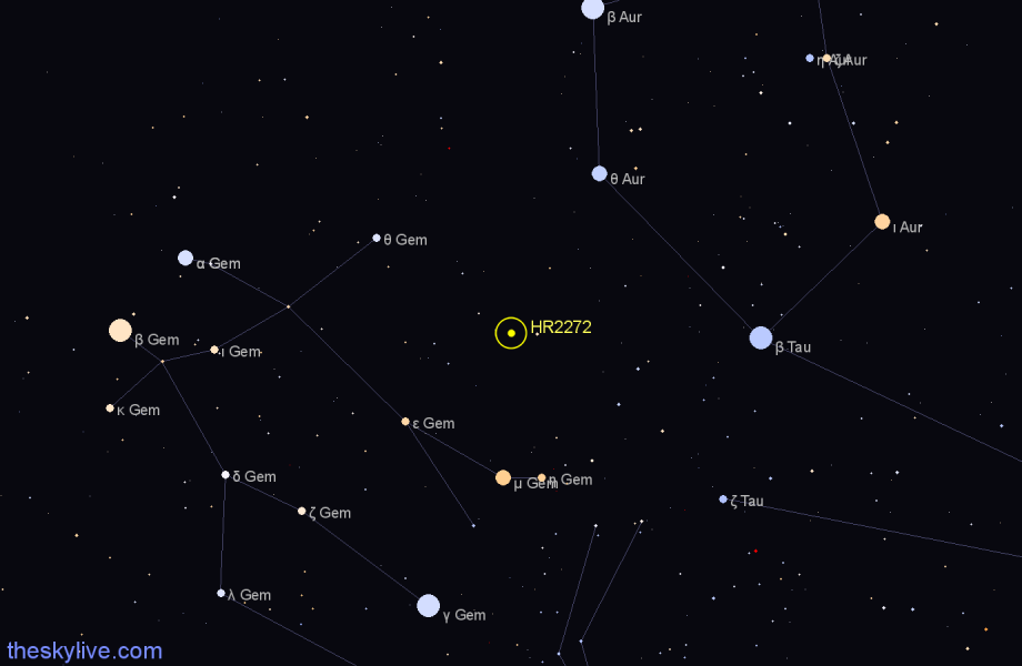Finder chart HR2272 star