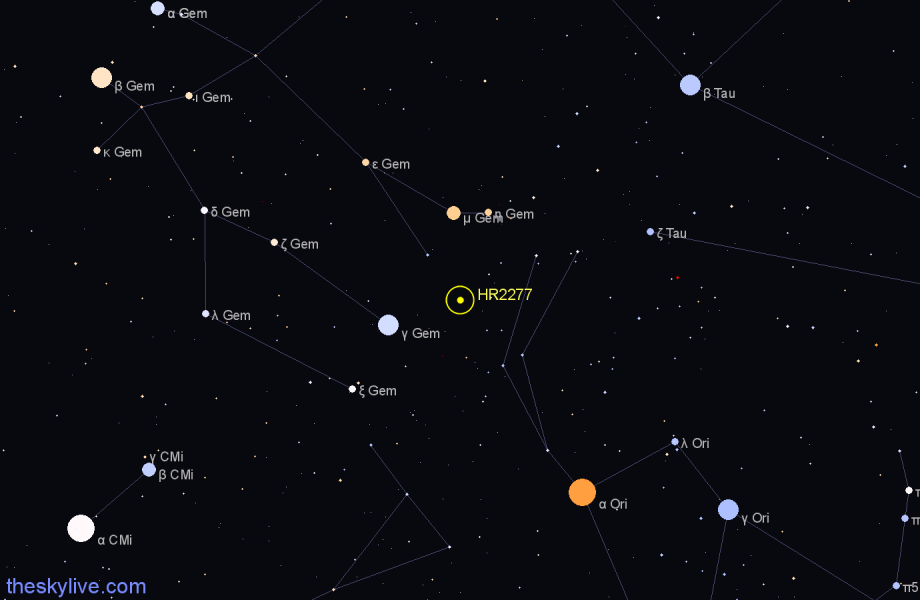 Finder chart HR2277 star