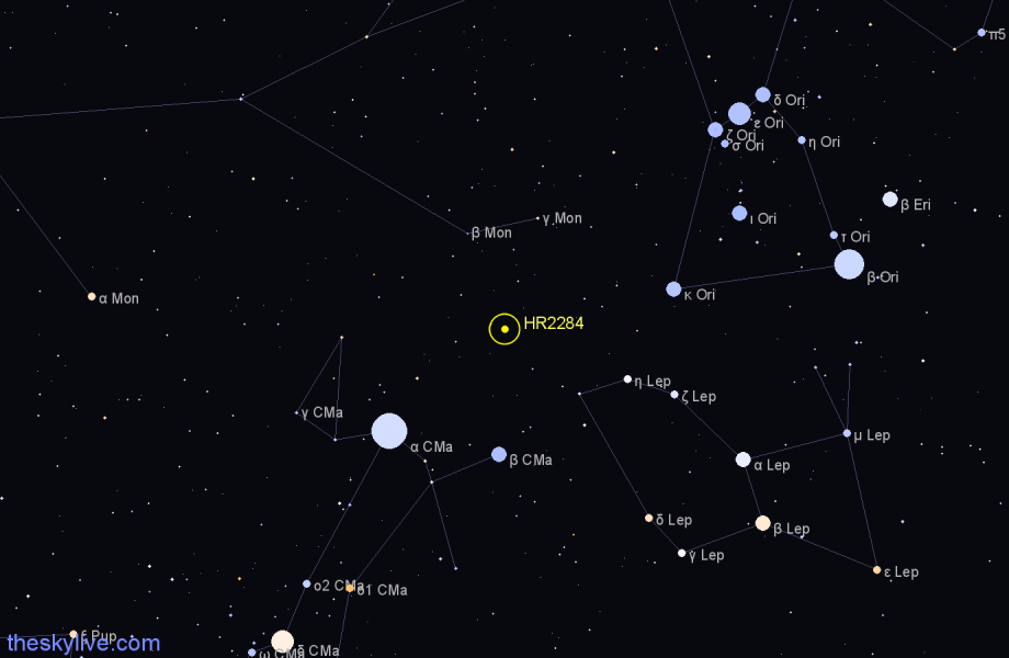 Finder chart HR2284 star