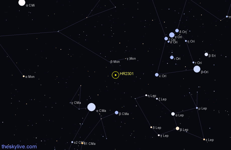 Finder chart HR2301 star
