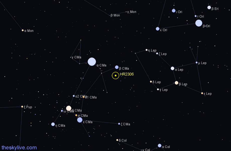Finder chart HR2306 star