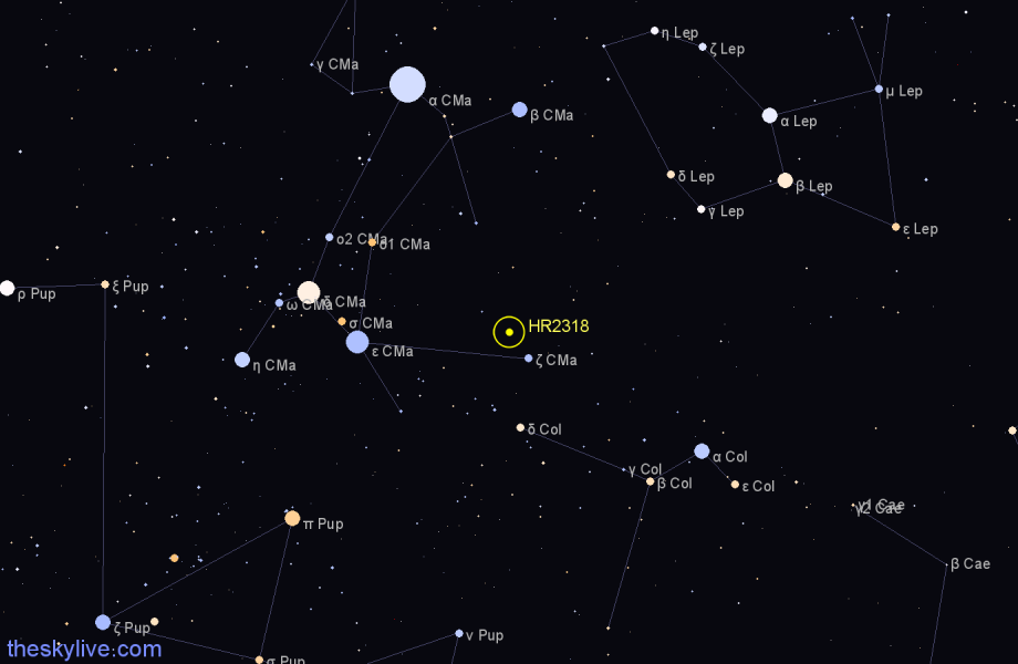 Finder chart HR2318 star