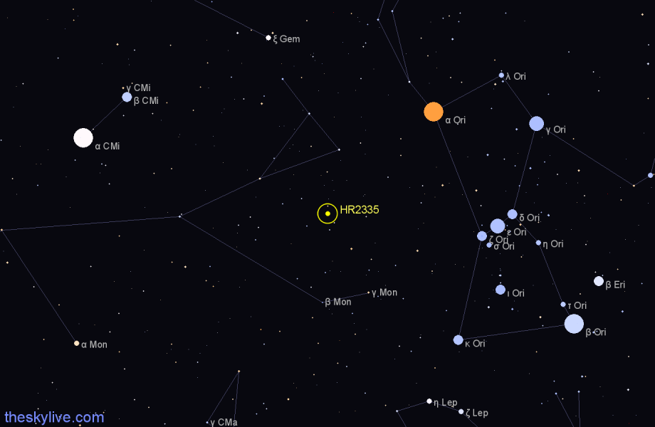 Finder chart HR2335 star