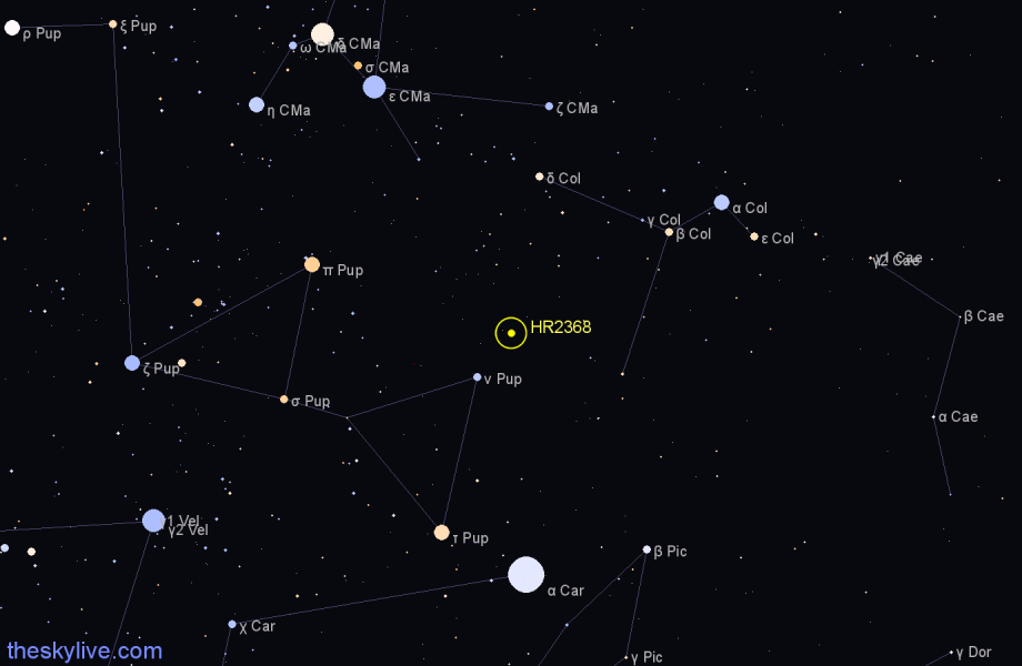Finder chart HR2368 star