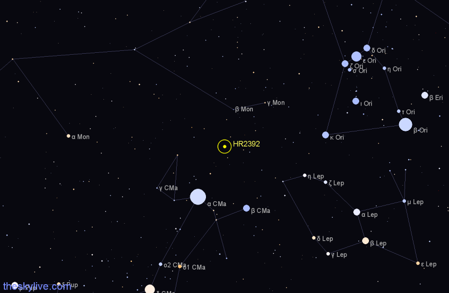 Finder chart HR2392 star