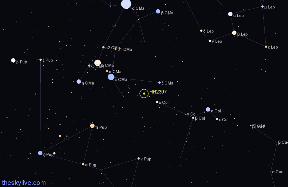 Finder chart HR2397 star