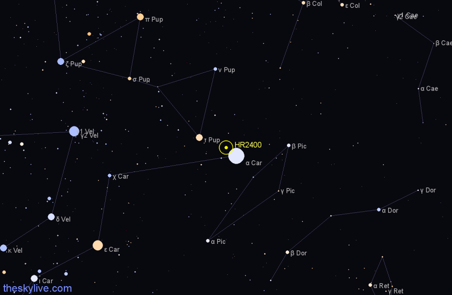 Finder chart HR2400 star