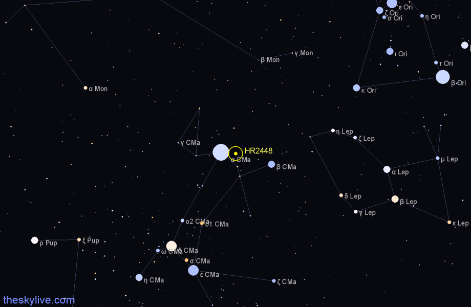 Finder chart HR2448 star