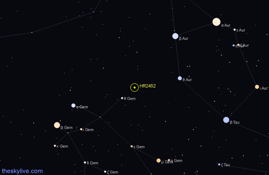Finder chart HR2452 star