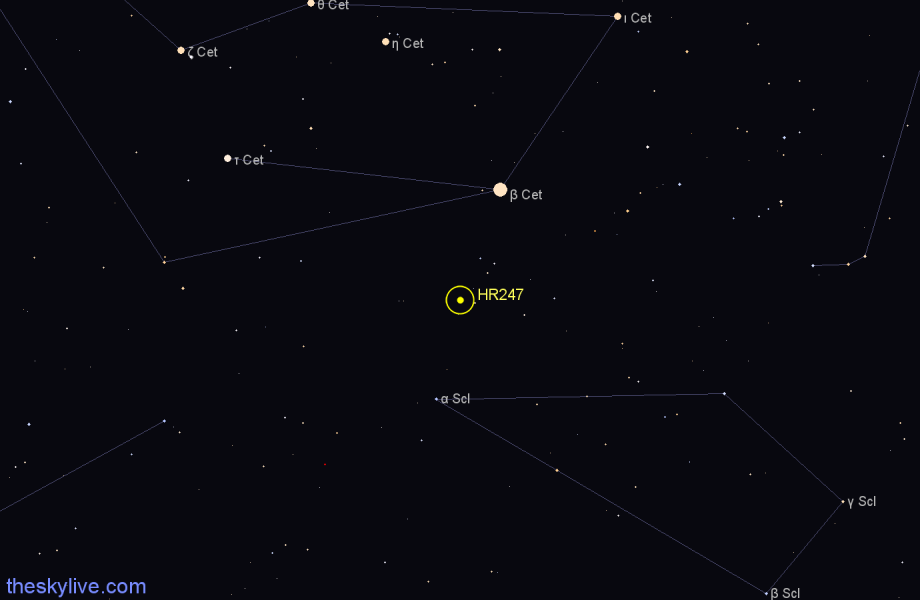 Finder chart HR247 star