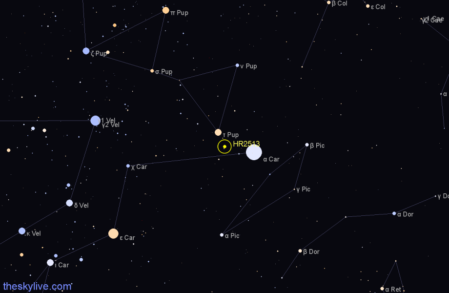 Finder chart HR2513 star