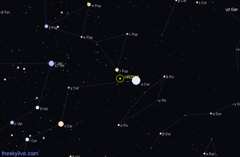 Finder chart HR2515 star