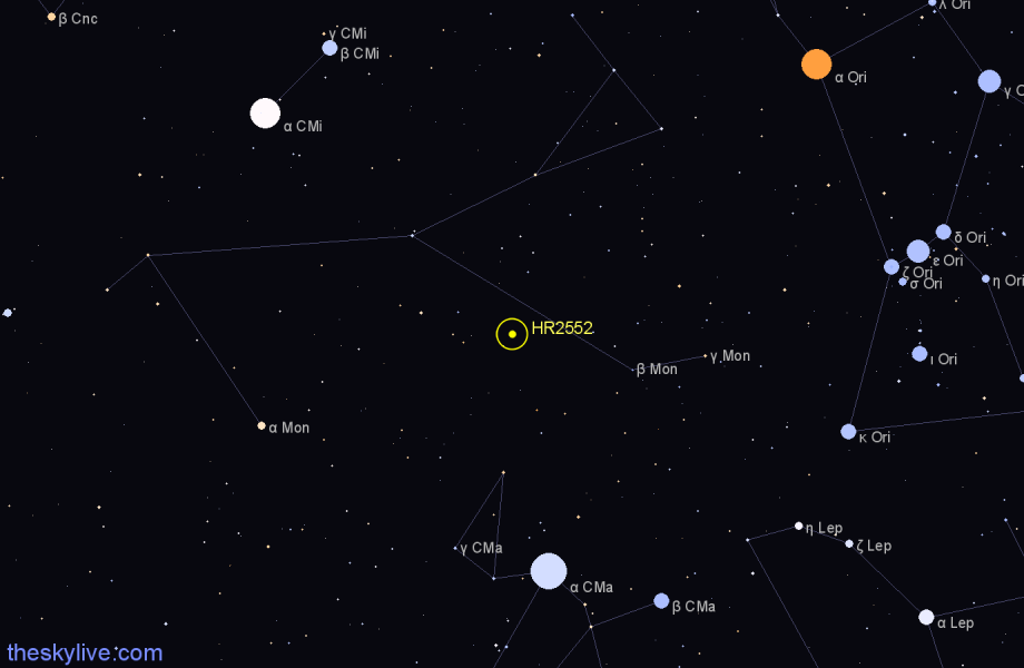 Finder chart HR2552 star