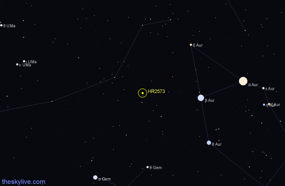Finder chart HR2573 star