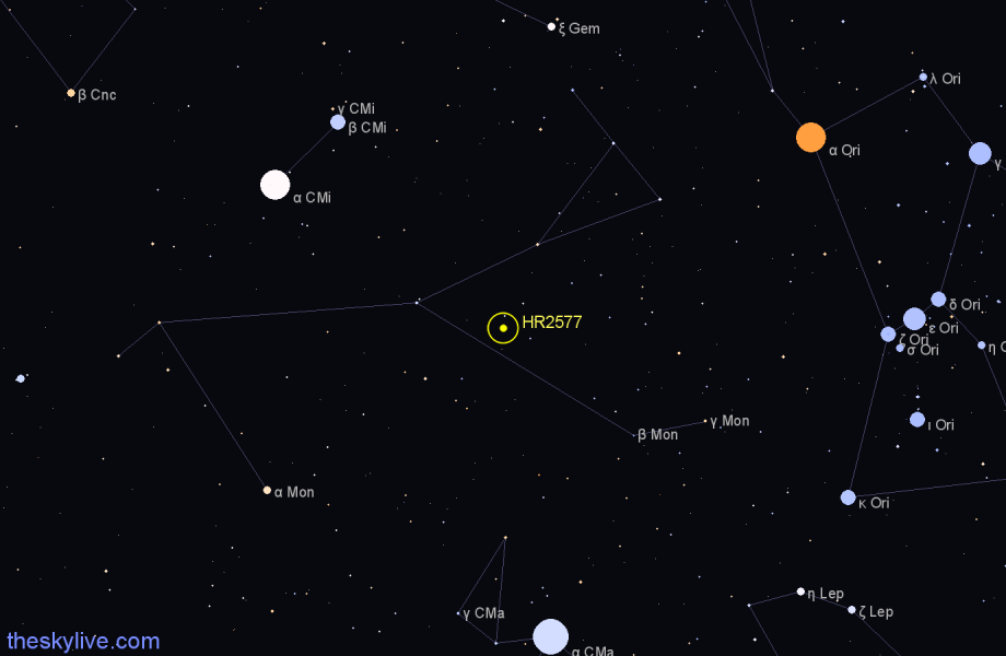Finder chart HR2577 star