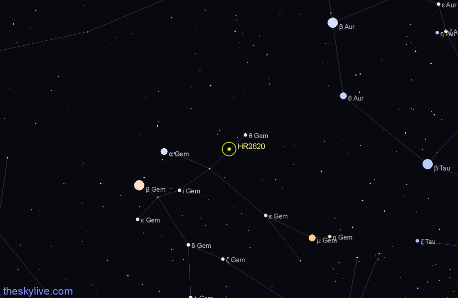 Finder chart HR2620 star