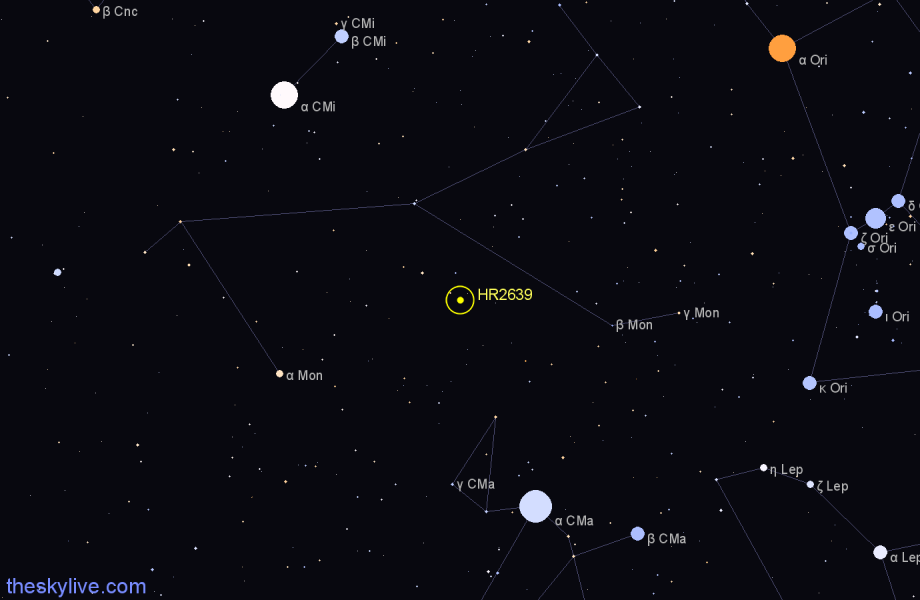 Finder chart HR2639 star