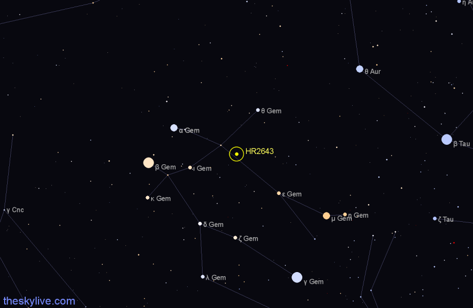 Finder chart HR2643 star