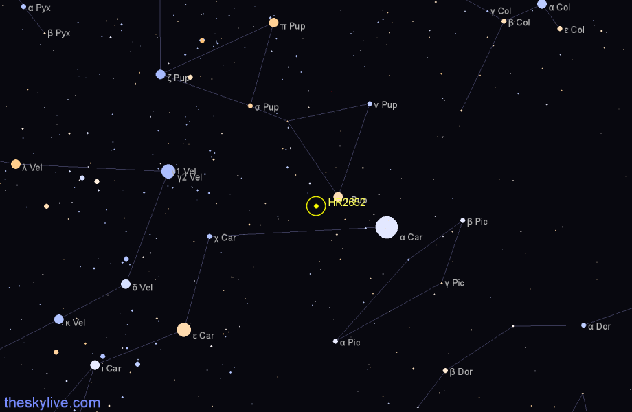 Finder chart HR2652 star