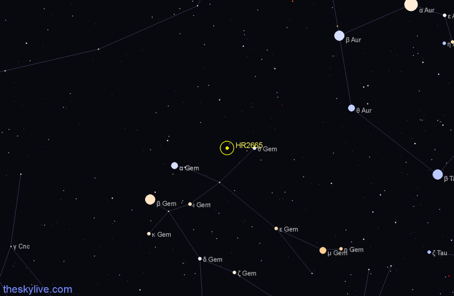 Finder chart HR2665 star