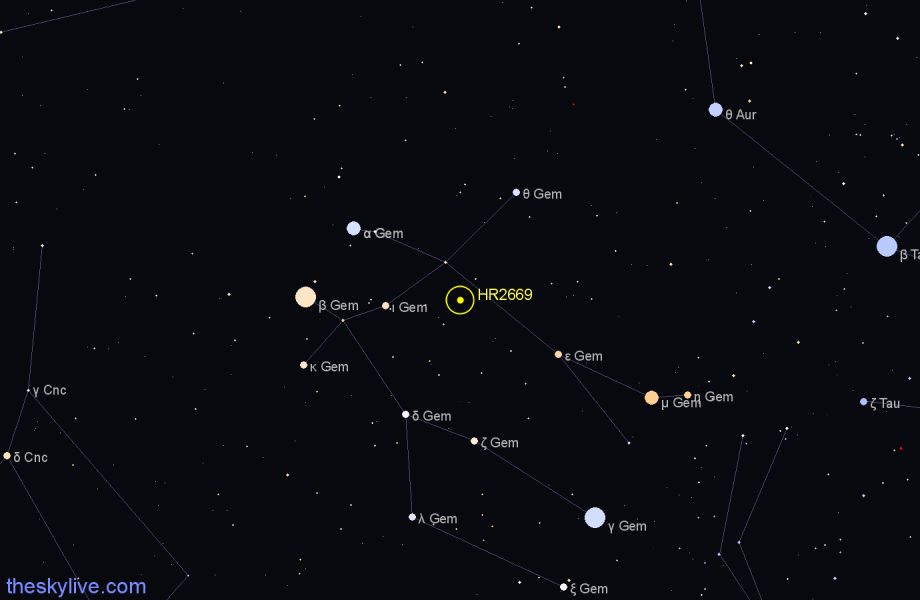 Finder chart HR2669 star