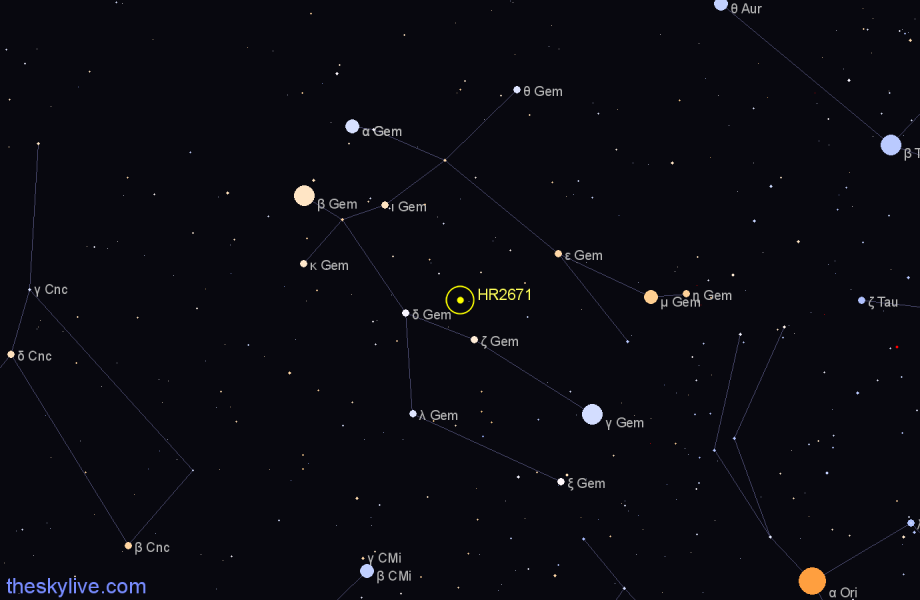 Finder chart HR2671 star