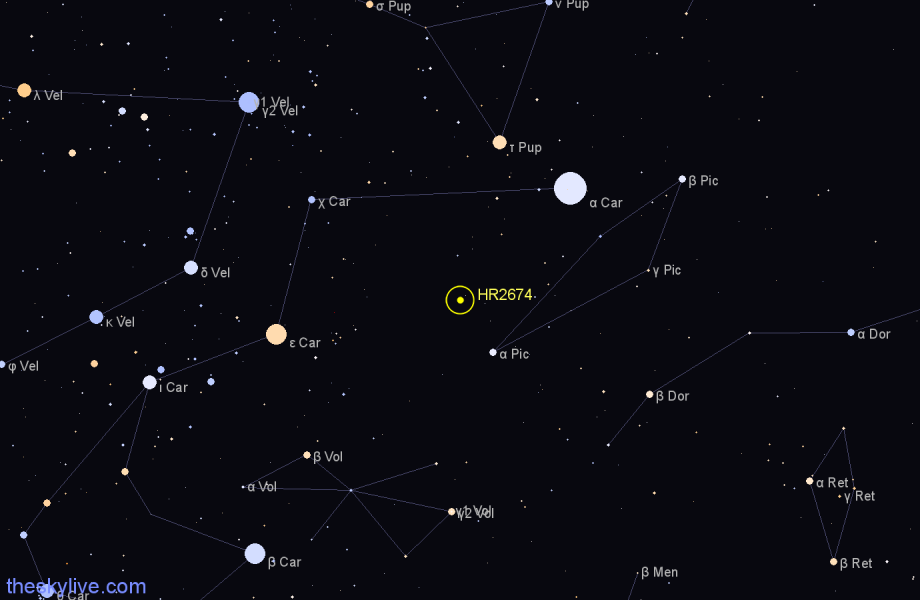 Finder chart HR2674 star