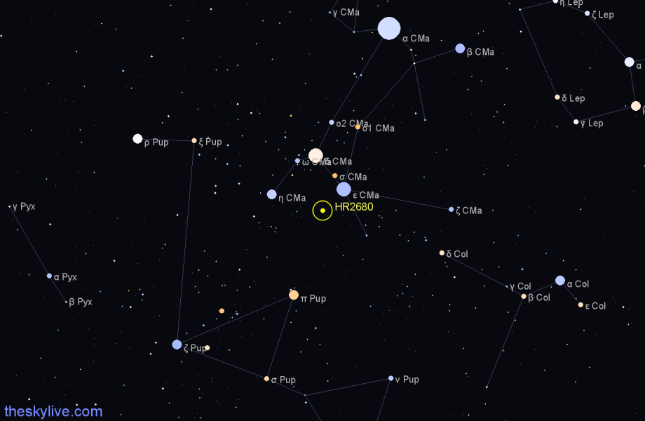 Finder chart HR2680 star