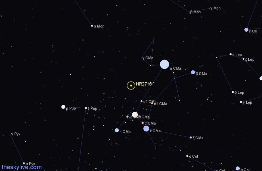 Finder chart HR2716 star