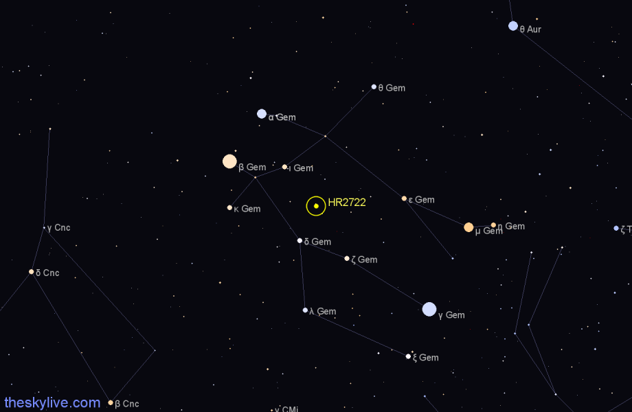 Finder chart HR2722 star