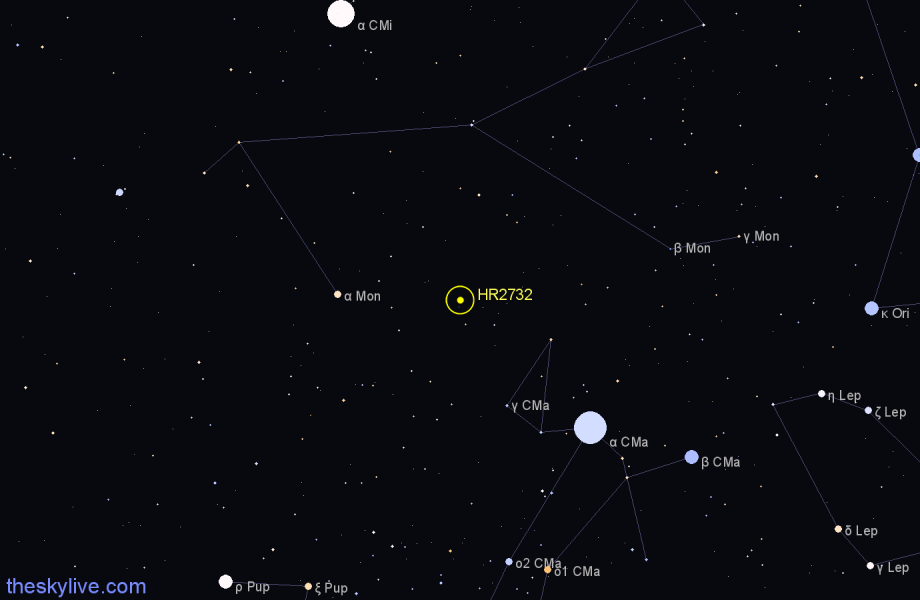 Finder chart HR2732 star