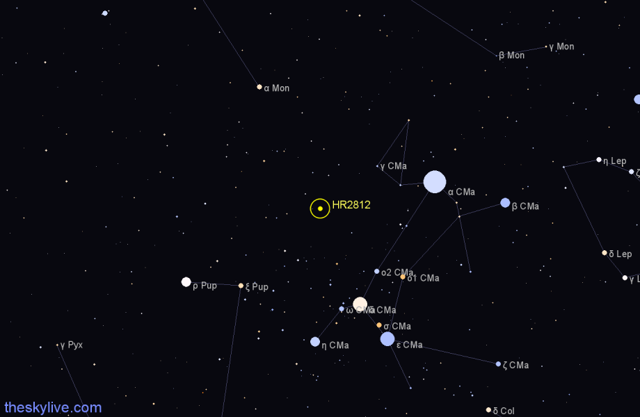 Finder chart HR2812 star