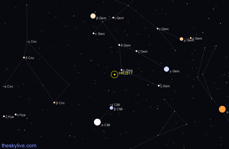 Finder chart HR2817 star