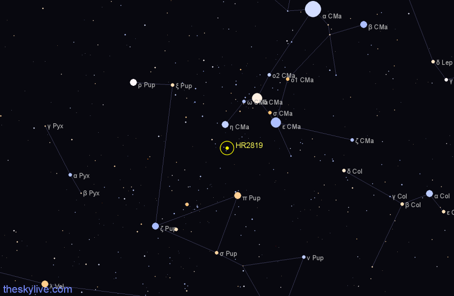 Finder chart HR2819 star