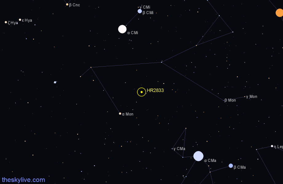 Finder chart HR2833 star