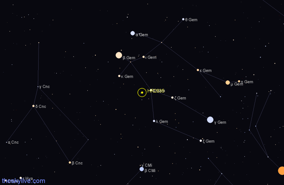 Finder chart HR2835 star