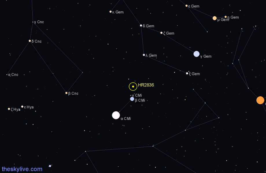 Finder chart HR2836 star
