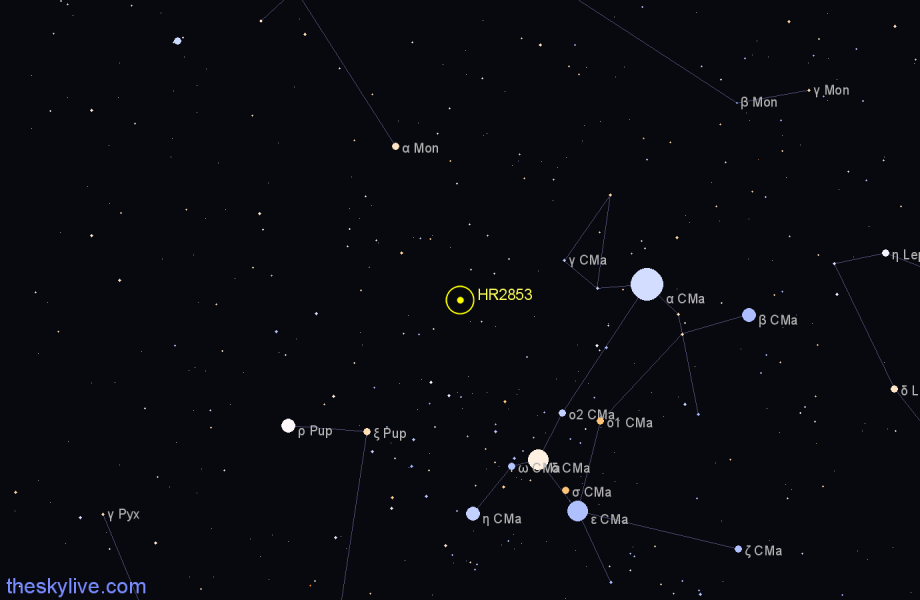 Finder chart HR2853 star