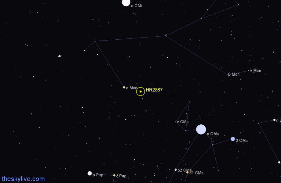 Finder chart HR2867 star