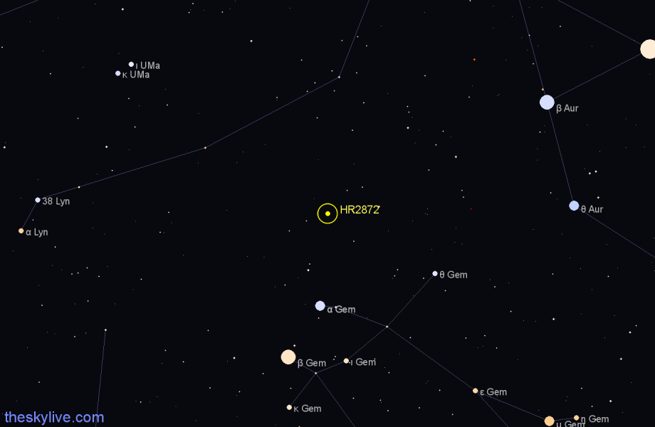 Finder chart HR2872 star