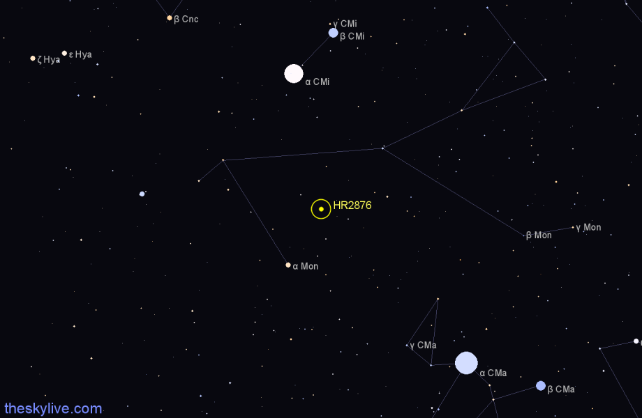 Finder chart HR2876 star