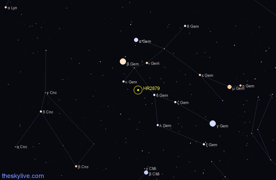 Finder chart HR2879 star