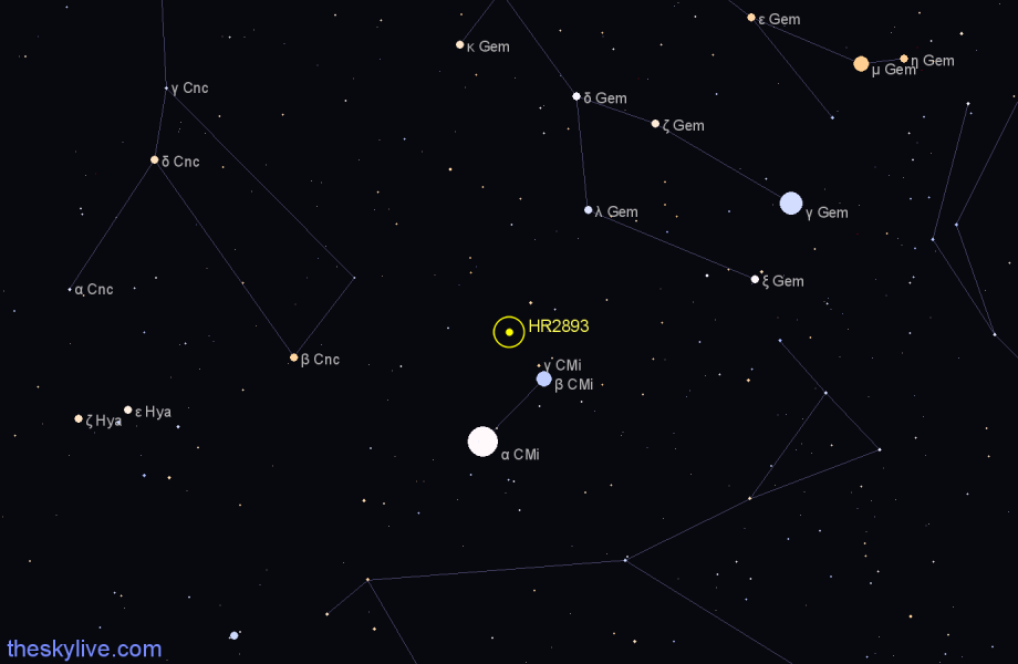 Finder chart HR2893 star