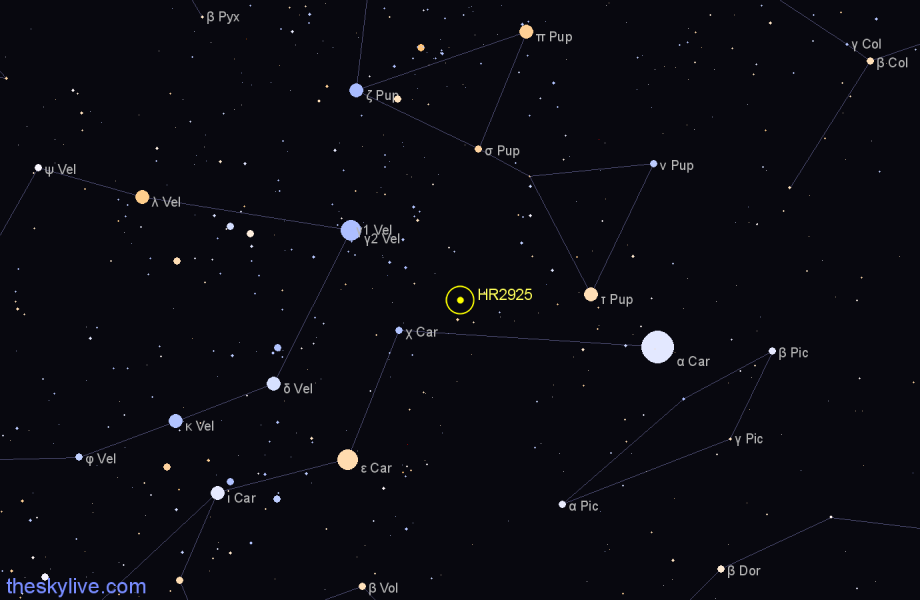 Finder chart HR2925 star