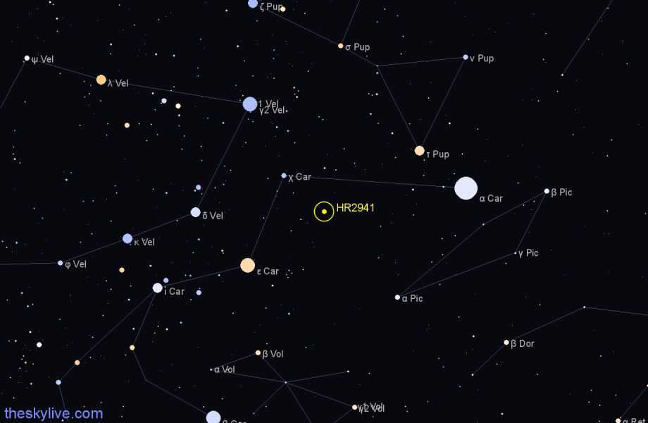 Finder chart HR2941 star